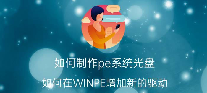 如何制作pe系统光盘 如何在WINPE增加新的驱动？